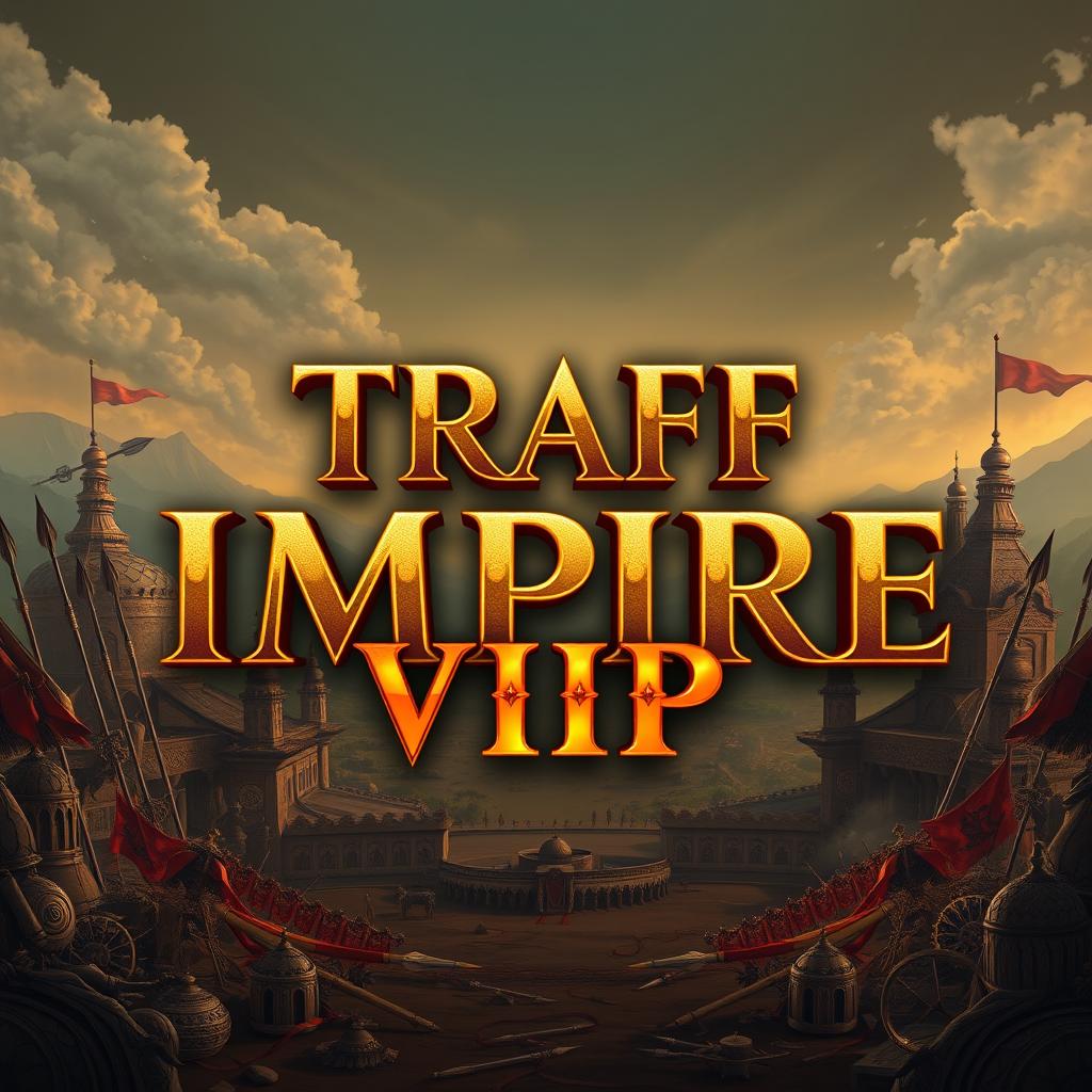 A highly detailed 4K illustration featuring the phrase 'TRAFF IMPIRE VIP' centrally positioned