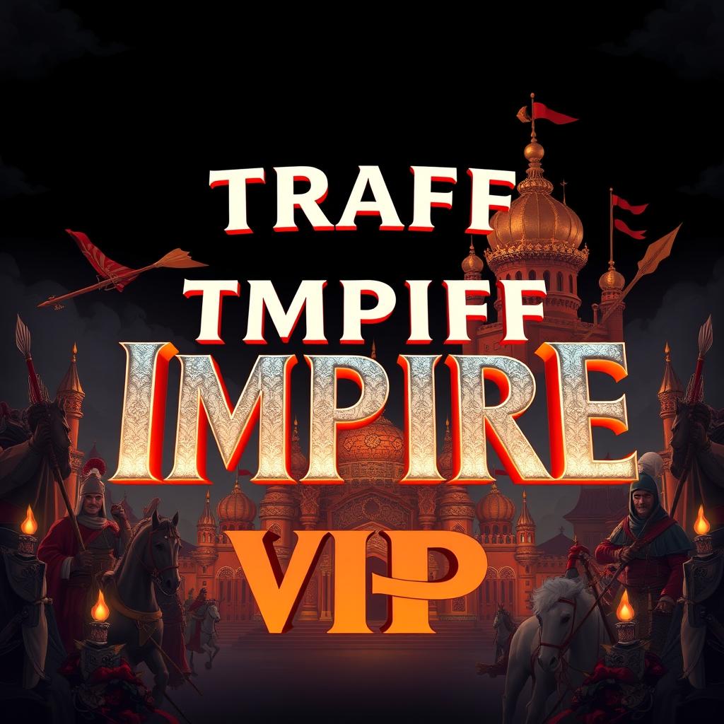 A striking 4K illustration where the phrase 'TRAFF IMPIRE VIP' is prominently centered