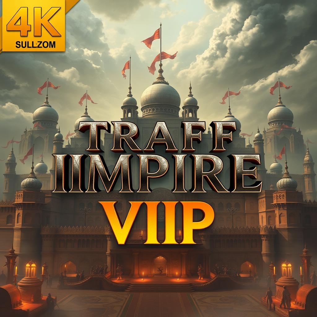 A magnificent 4K depiction featuring the phrase 'TRAFF IMPIRE VIP' prominently centered