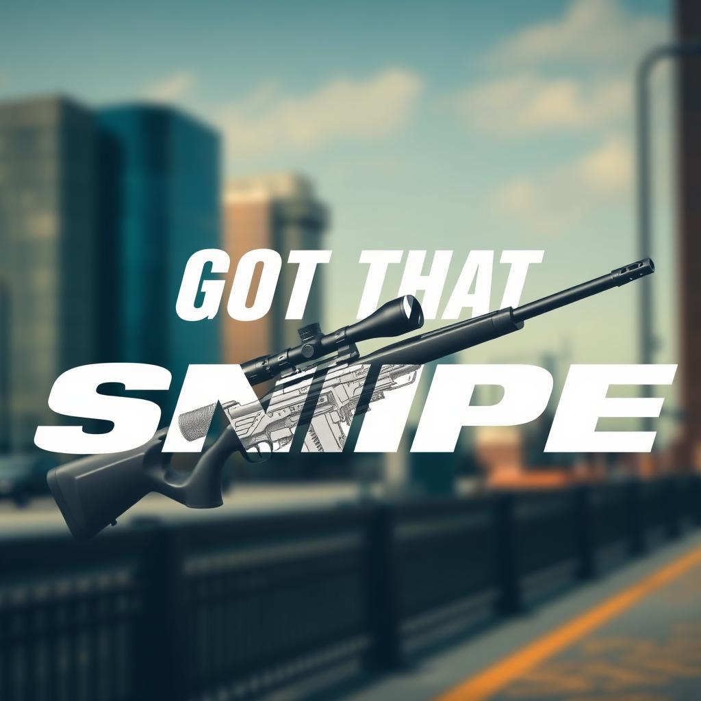 The phrase 'GOT THAT SNIPE' prominently displayed in bold, dynamic typography that evokes a sense of action and intensity
