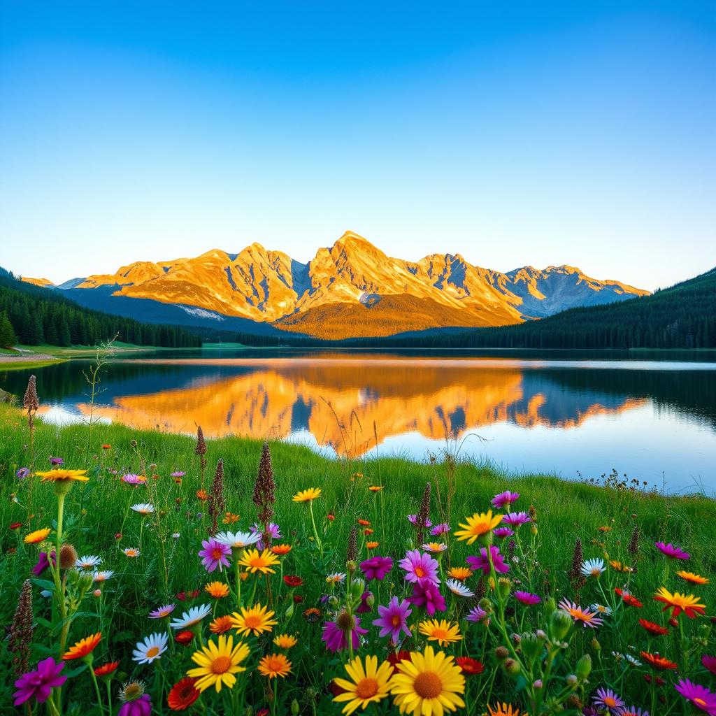 A stunning and professional photograph showcasing a scenic landscape with vibrant colors