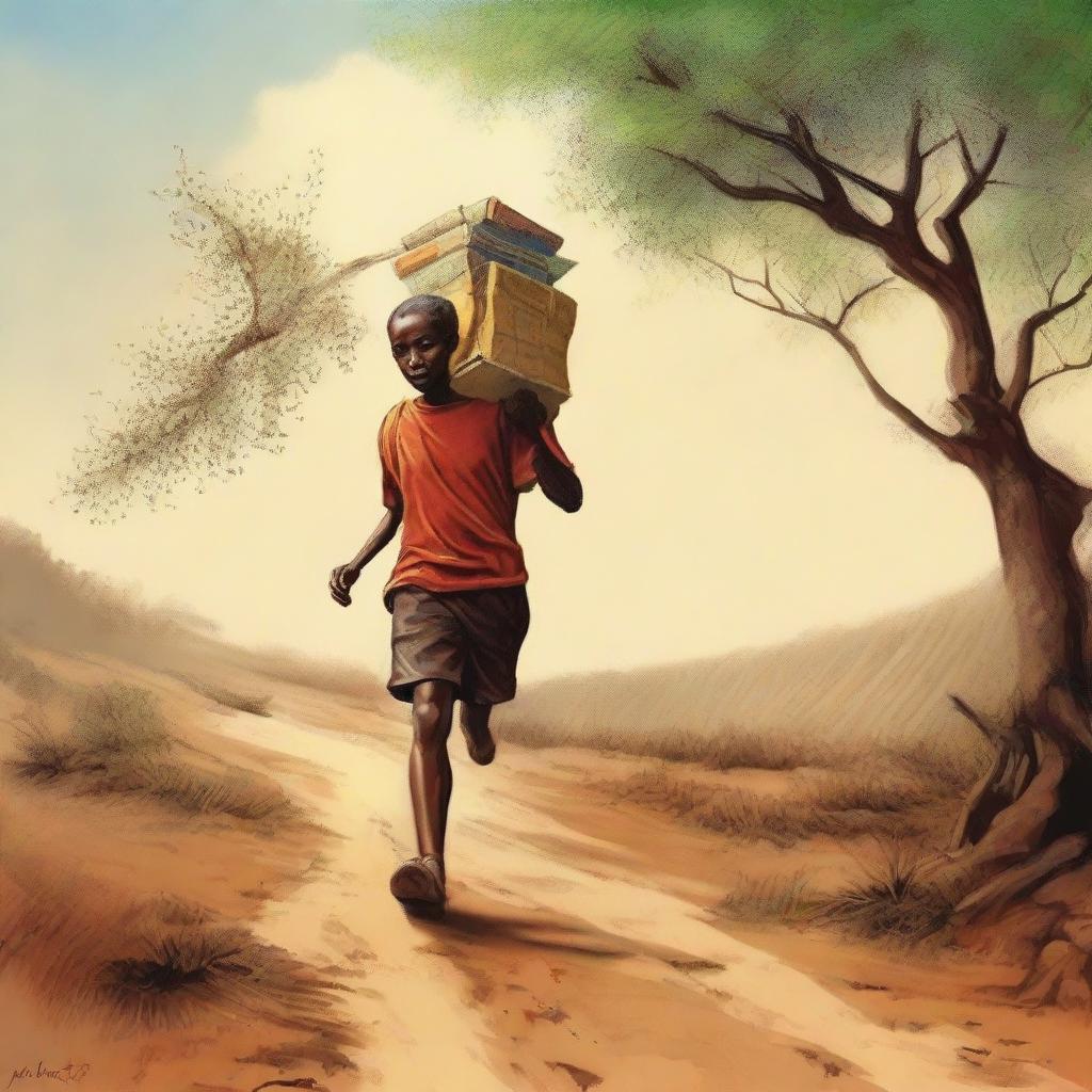 Artistically depict the journey of learning endurance in a symbolic manner.