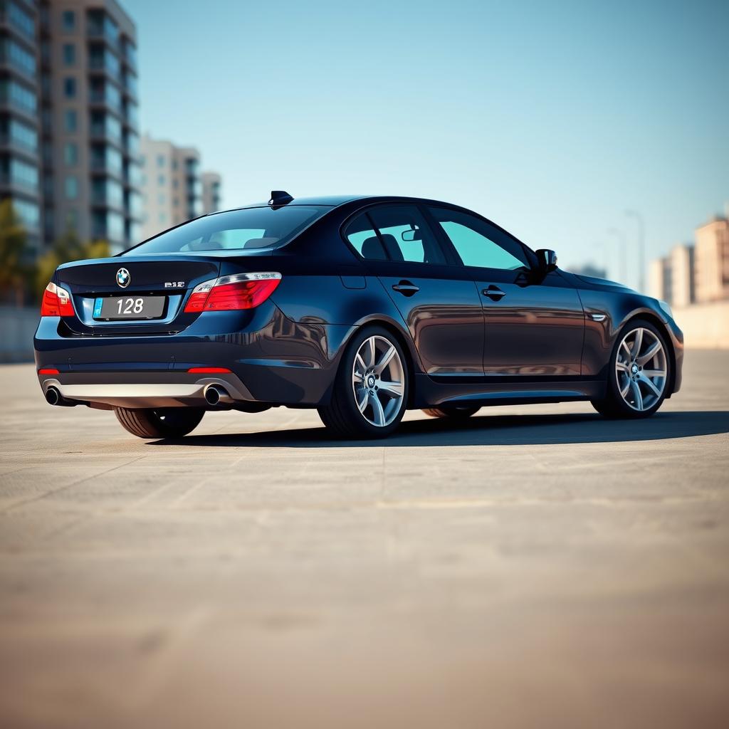 A realistic and detailed image of a BMW 5 Series E60, showcasing its elegant design and sleek lines