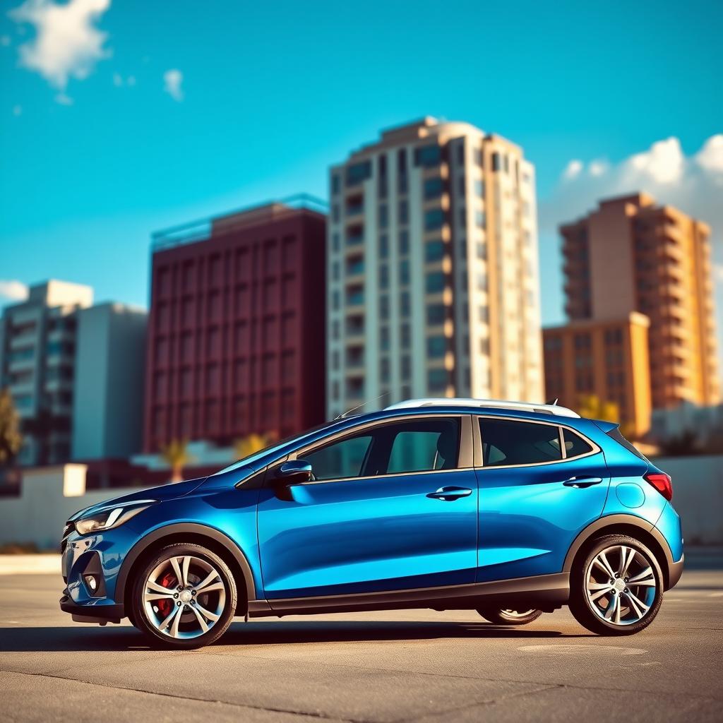 A sleek and modern Chevrolet Agile car, showcasing its streamlined design and modern aesthetics
