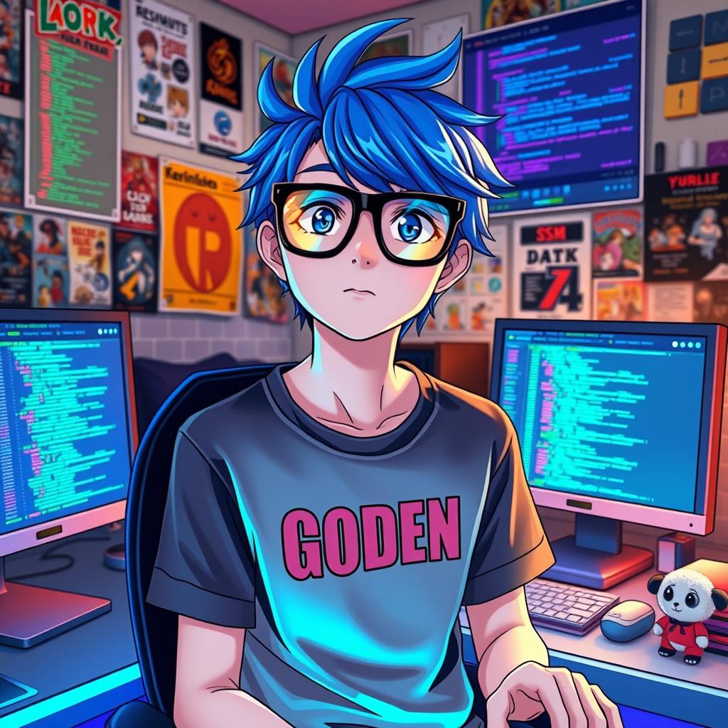 A cool and vibrant profile picture of an anime fan who is also a programmer