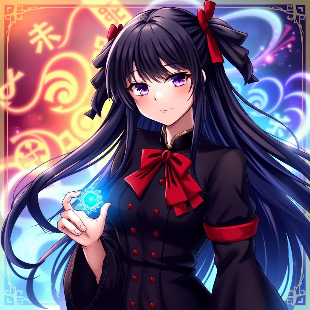 A stunning portrait of Tohsaka Rin, a character from the Fate series