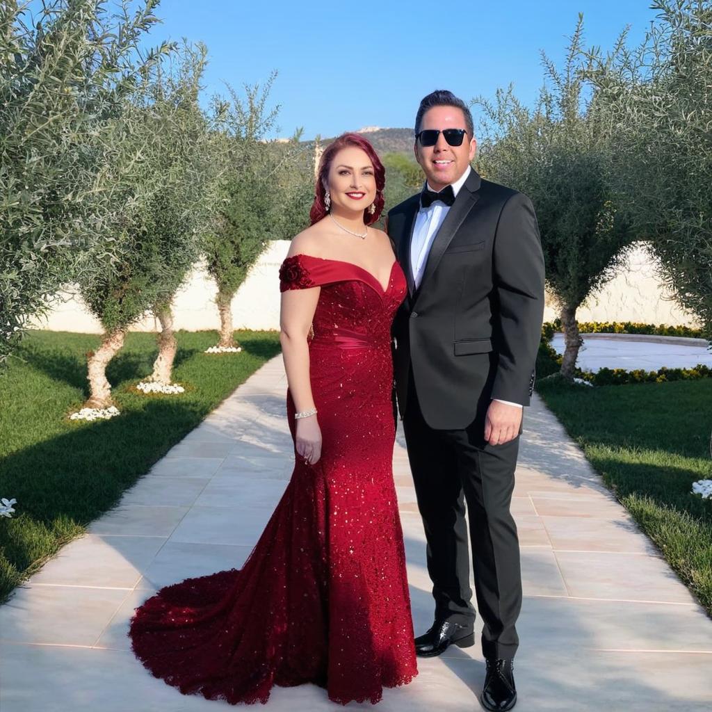 Sostituisci l'abito rosso con uno da sposa ampio e bianco