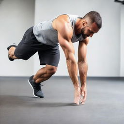 An athletic person displaying their upper body strength, balance, and control while performing a perfect planche