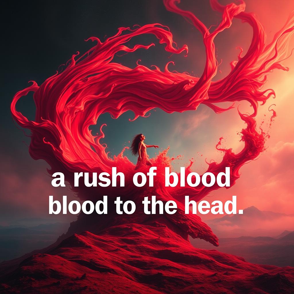 A striking and evocative image illustrating the concept of 'a rush of blood to the head'