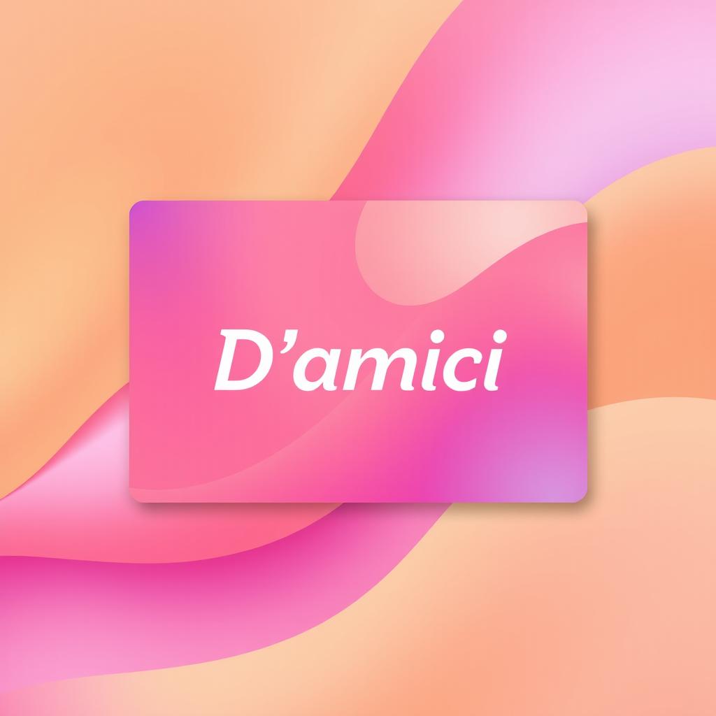 A stylish HTML pop-up background design featuring the logo "D'amici" prominently displayed