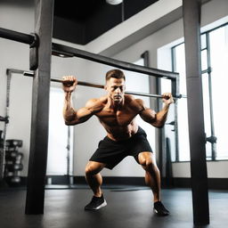 An energetic and toned athlete demonstrating a wide variety of calisthenics exercises