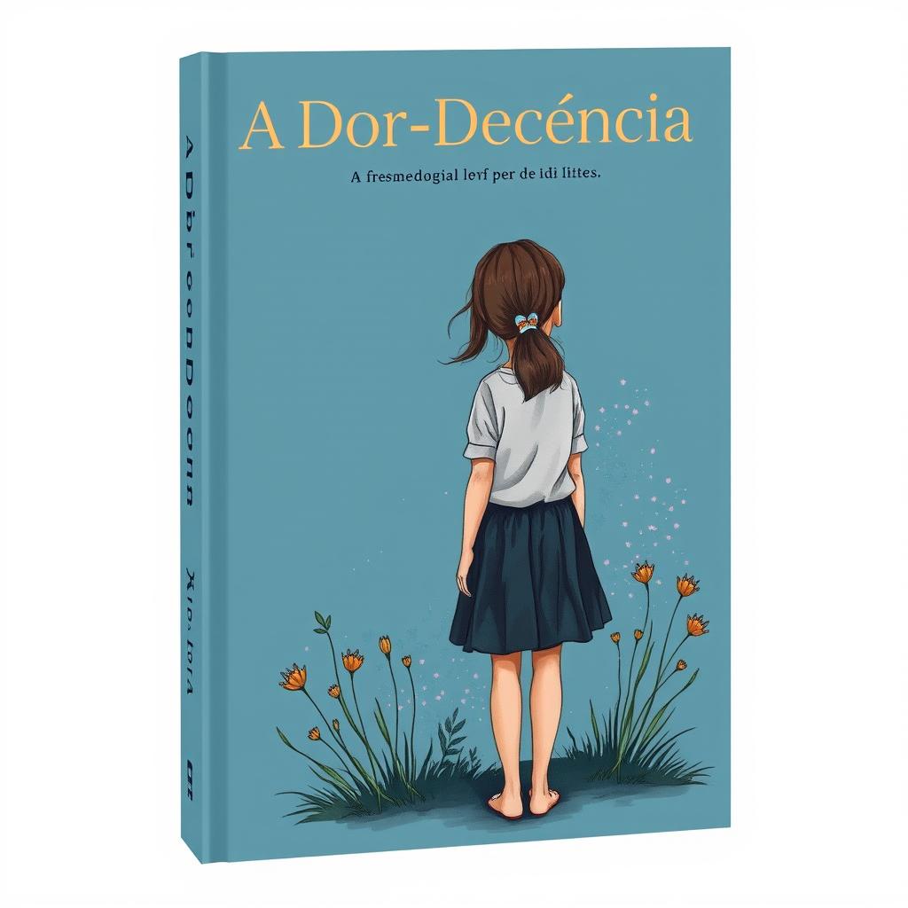 A book cover for 'A Dor-Decência', featuring a classic design in dark pastel tones with a bluish hue