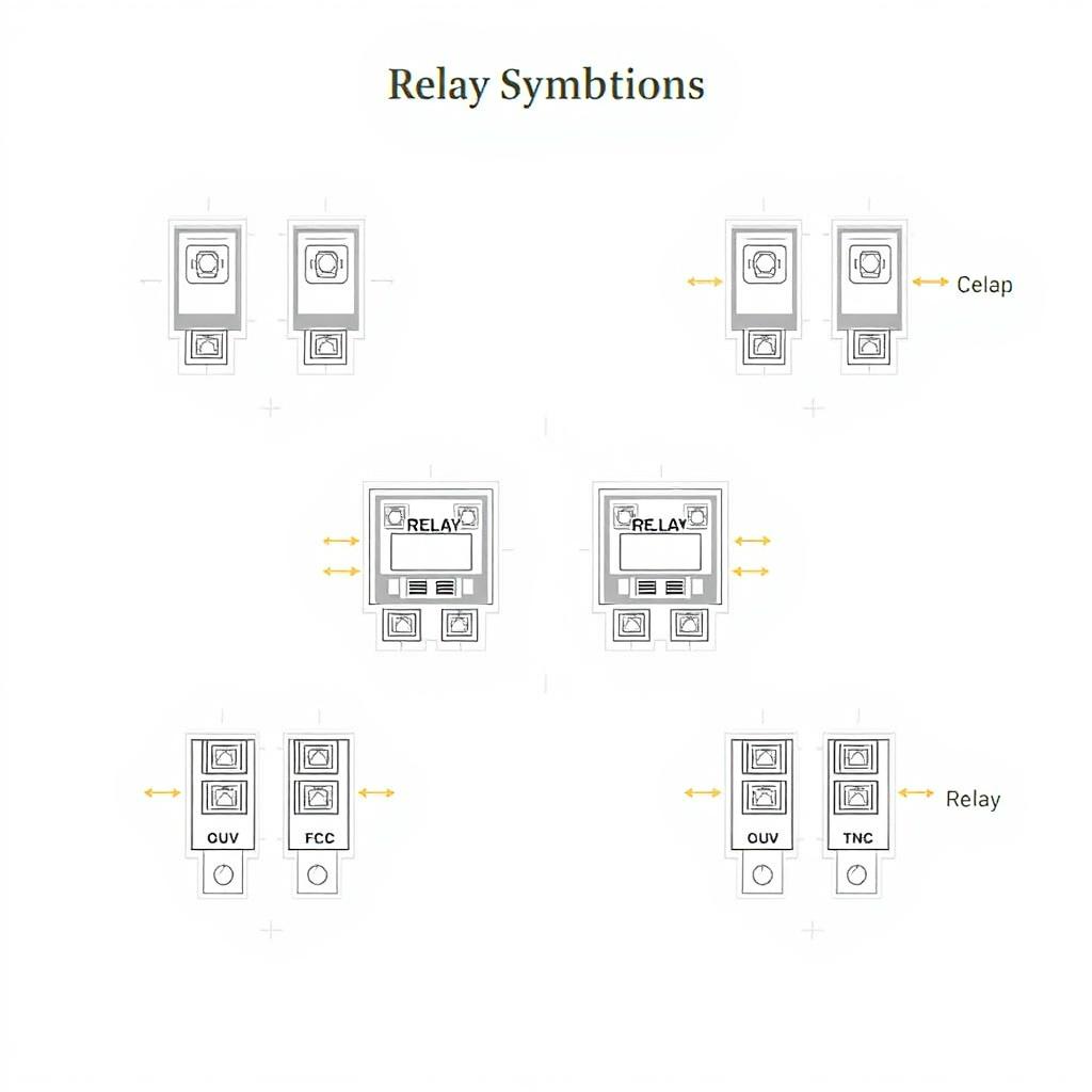 A clear and detailed diagram illustrating the International Organization for Standardization (ISO) symbols for a relay