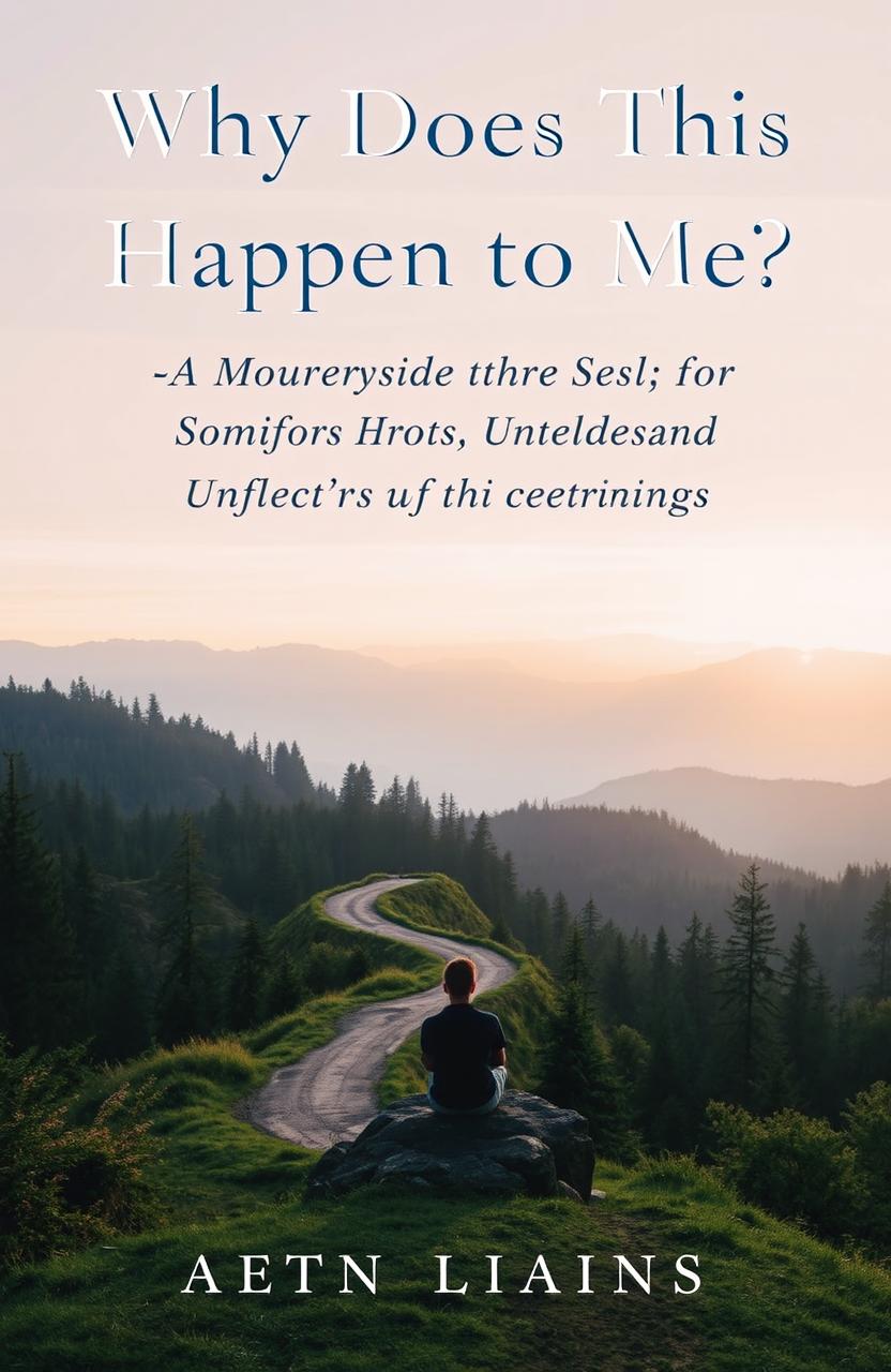 A contemplative and introspective book cover for a title 'Why Does This Happen to Me? A Journey Inside the Self from Confusion to Understanding'
