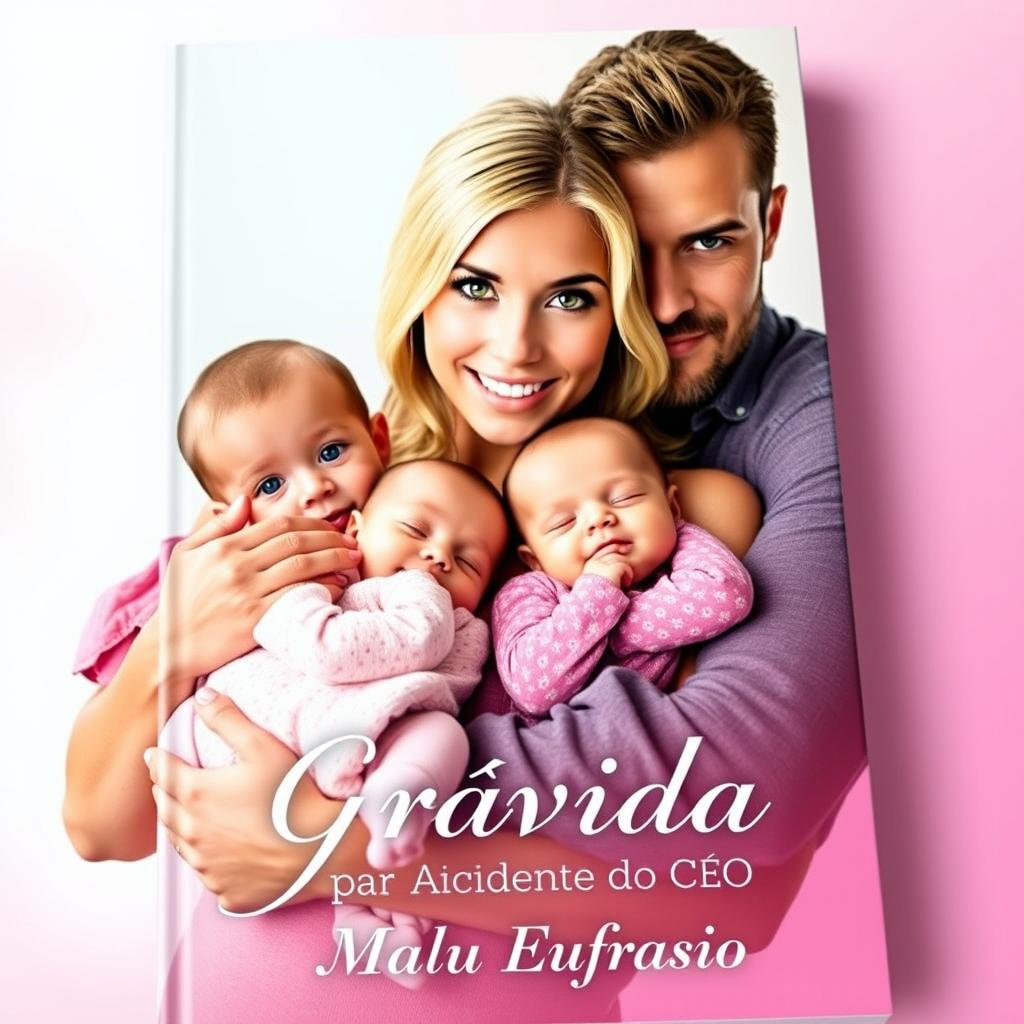 A vibrant book cover design featuring the artistic name 'Grávida por Acidente do CEO'