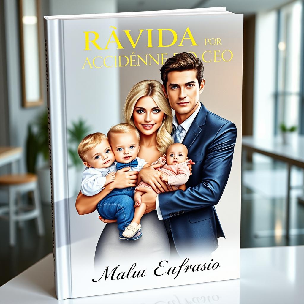 A captivating book cover illustrating the title 'GRÁVIDA POR ACIDENTE DO CEO' prominently displayed in stylish typography