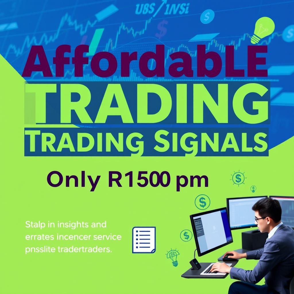 A promotional graphic showcasing a trading signal service