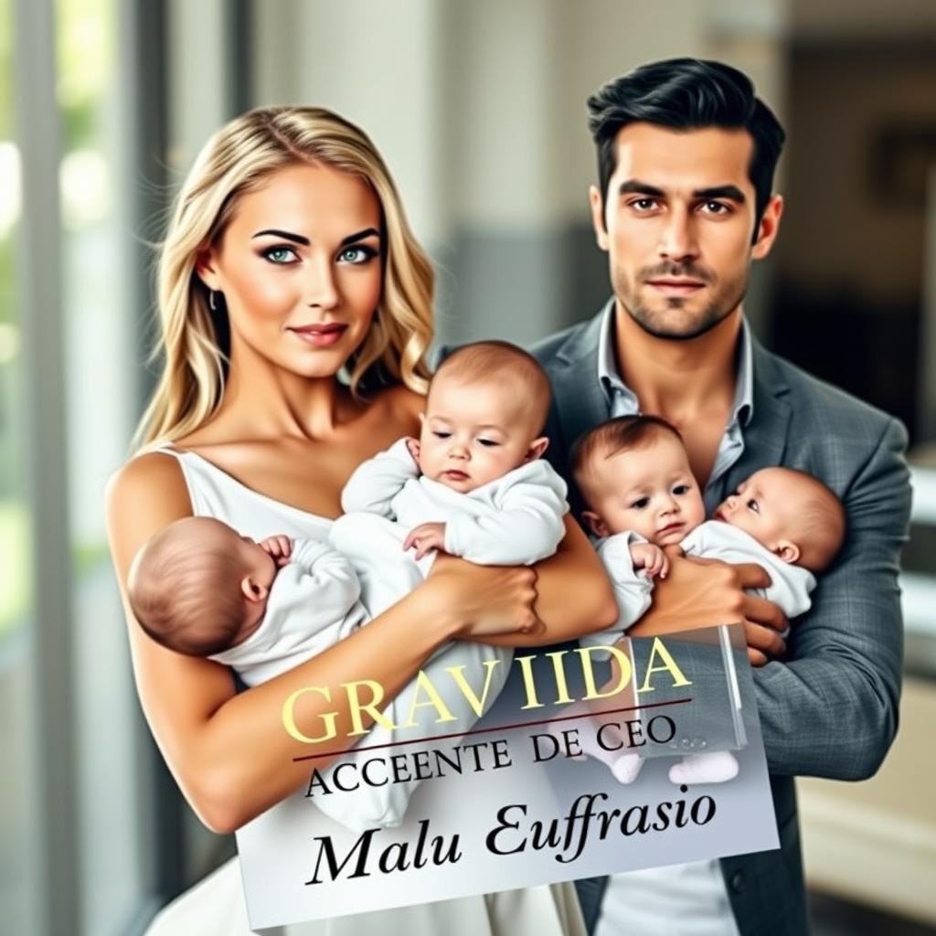 A captivating book cover featuring the title 'GRÁVIDA POR ACIDENTE DO CEO'