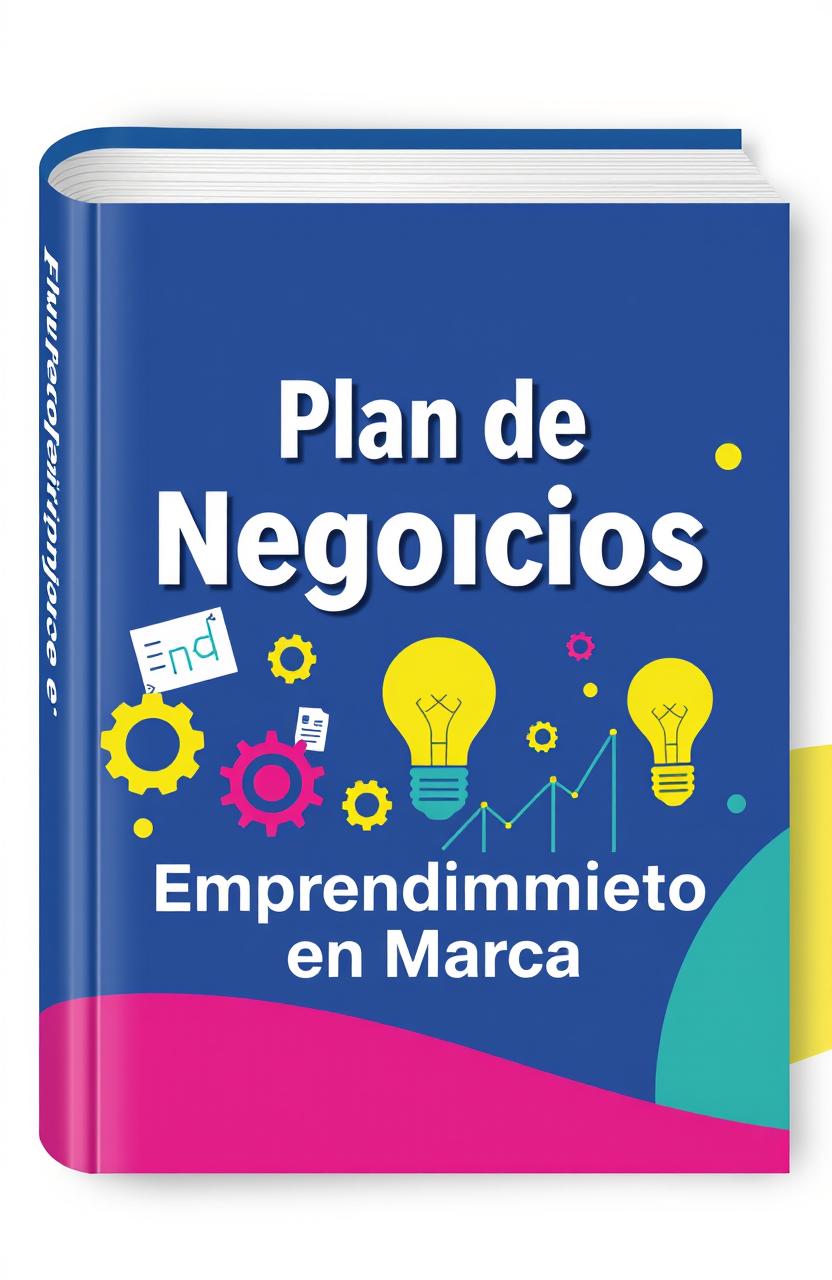 A creative book cover design for 'Plan de Negocios: Emprendimiento en Marcha'