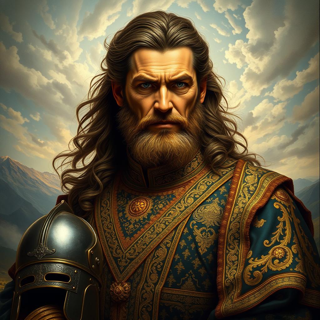 A portrait of Emir Teymur, a historical figure known for his military conquests and leadership