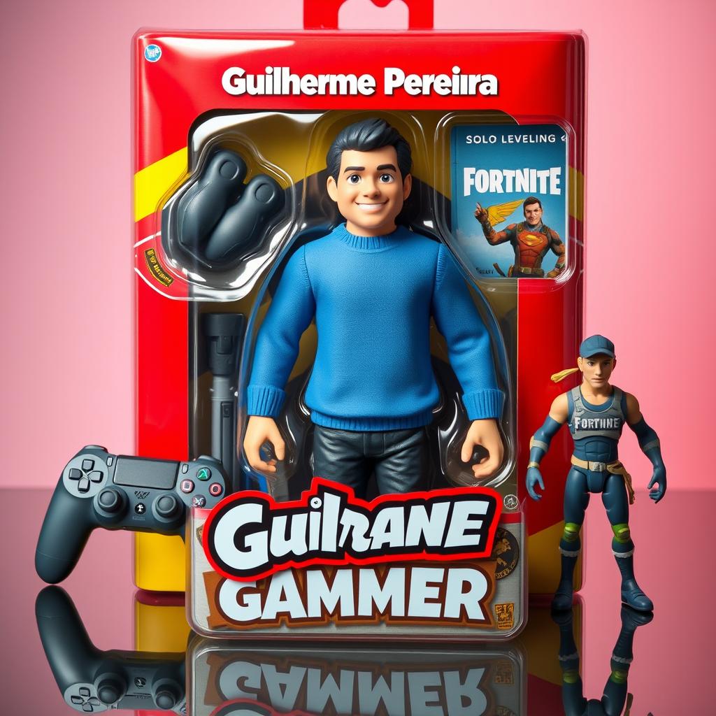 A hyper-detailed collectible action figure inspired by the person in the provided photograph