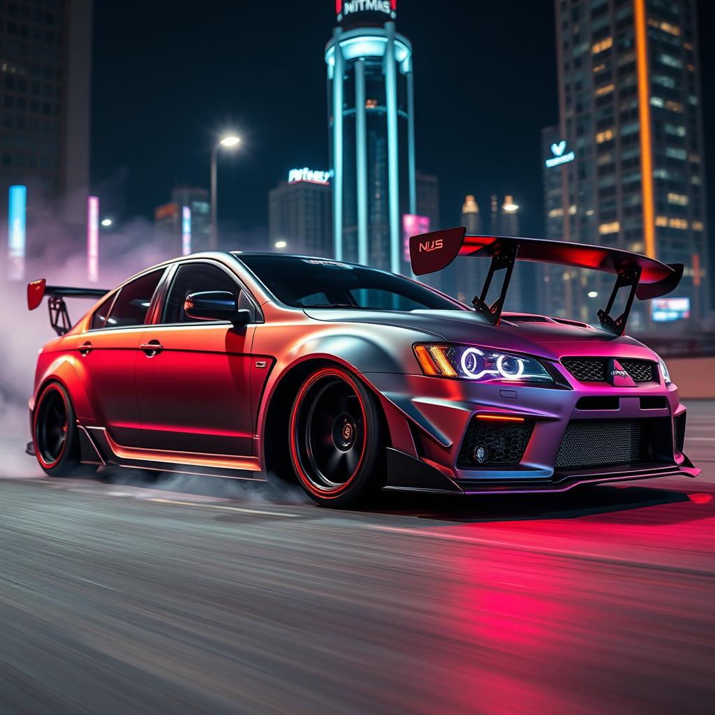 A modified tuning car showcasing an aggressive and stylish design