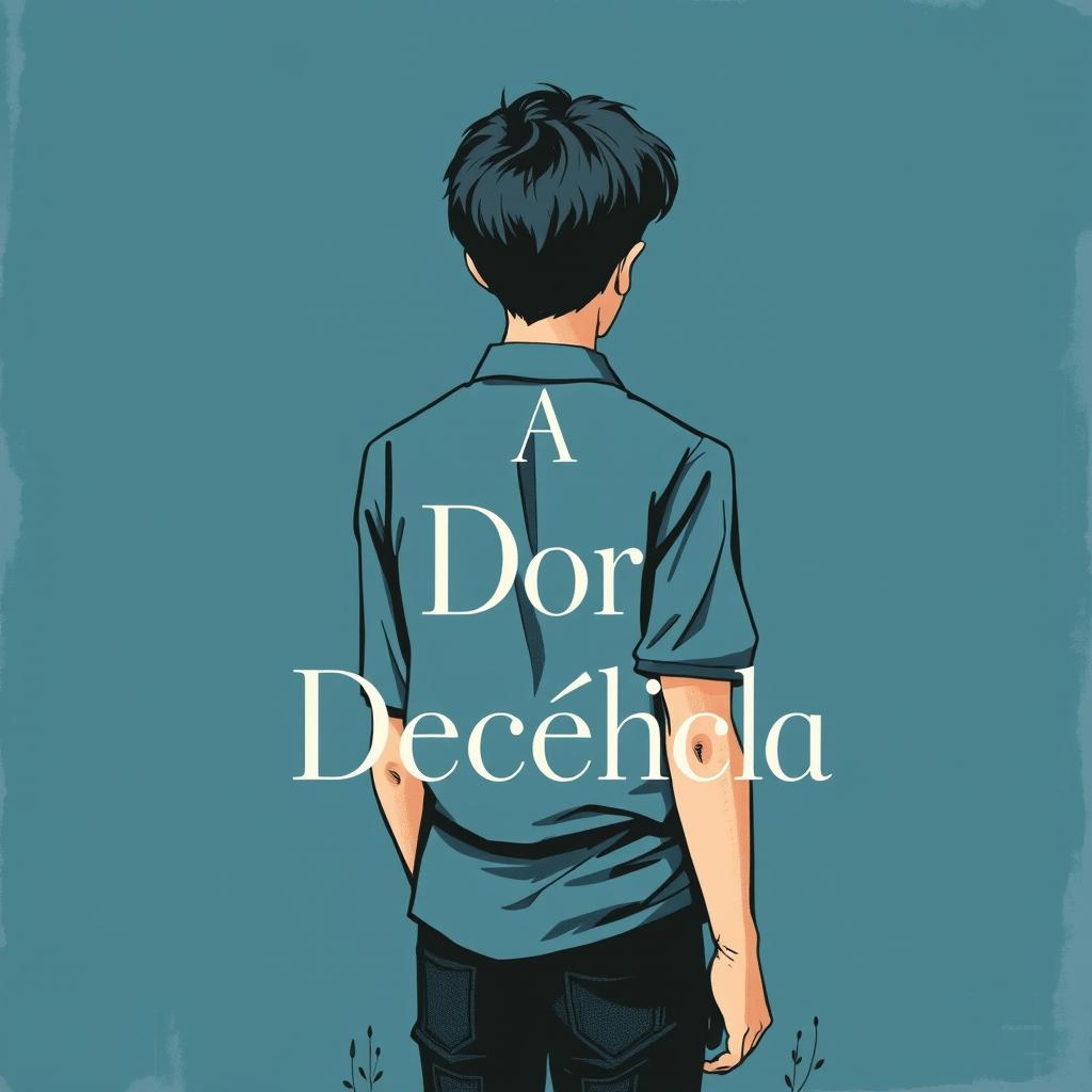 A book cover for 'A Dor-Decência', featuring a dark pastel blue color scheme with a moody atmosphere