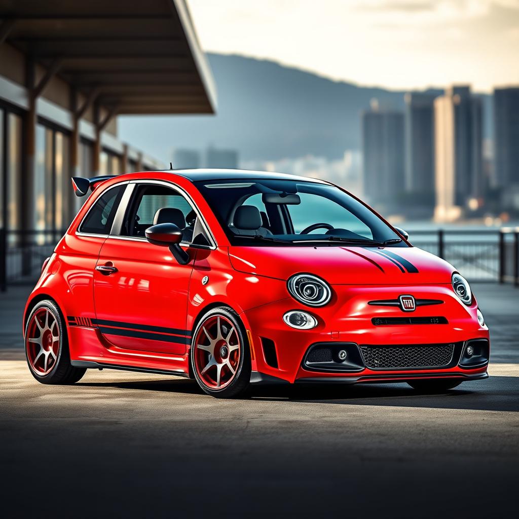 A modified Fiat car, showcasing a sleek and sporty design with custom bodywork