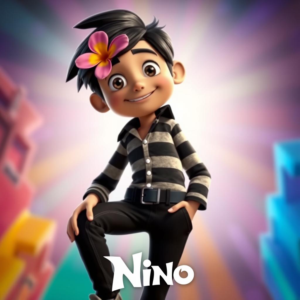 A movie poster featuring a character inspired by Disney and Pixar style, named 'Nino'