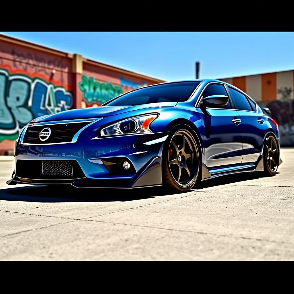A modified 2013 Nissan Altima with a sleek, aggressive design