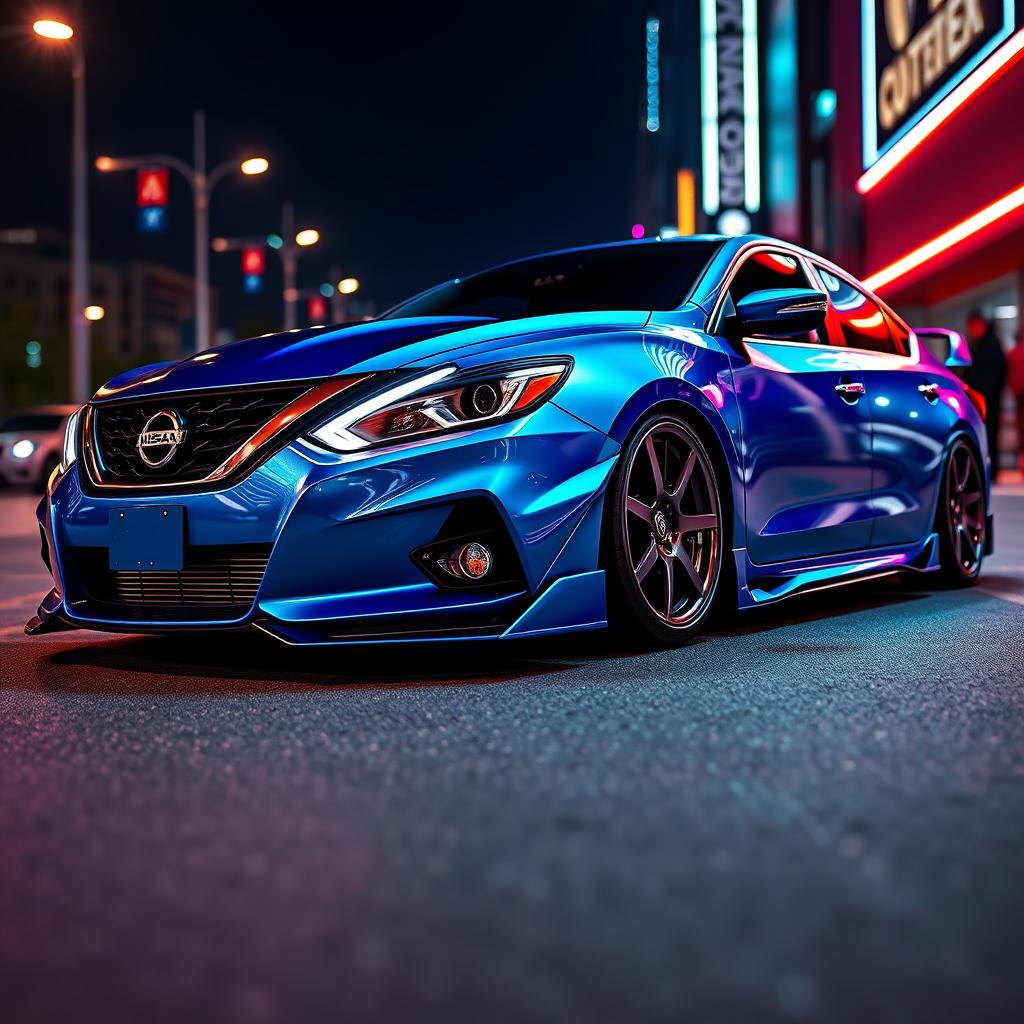 A customized Nissan Altima showcasing an aggressive and sporty design