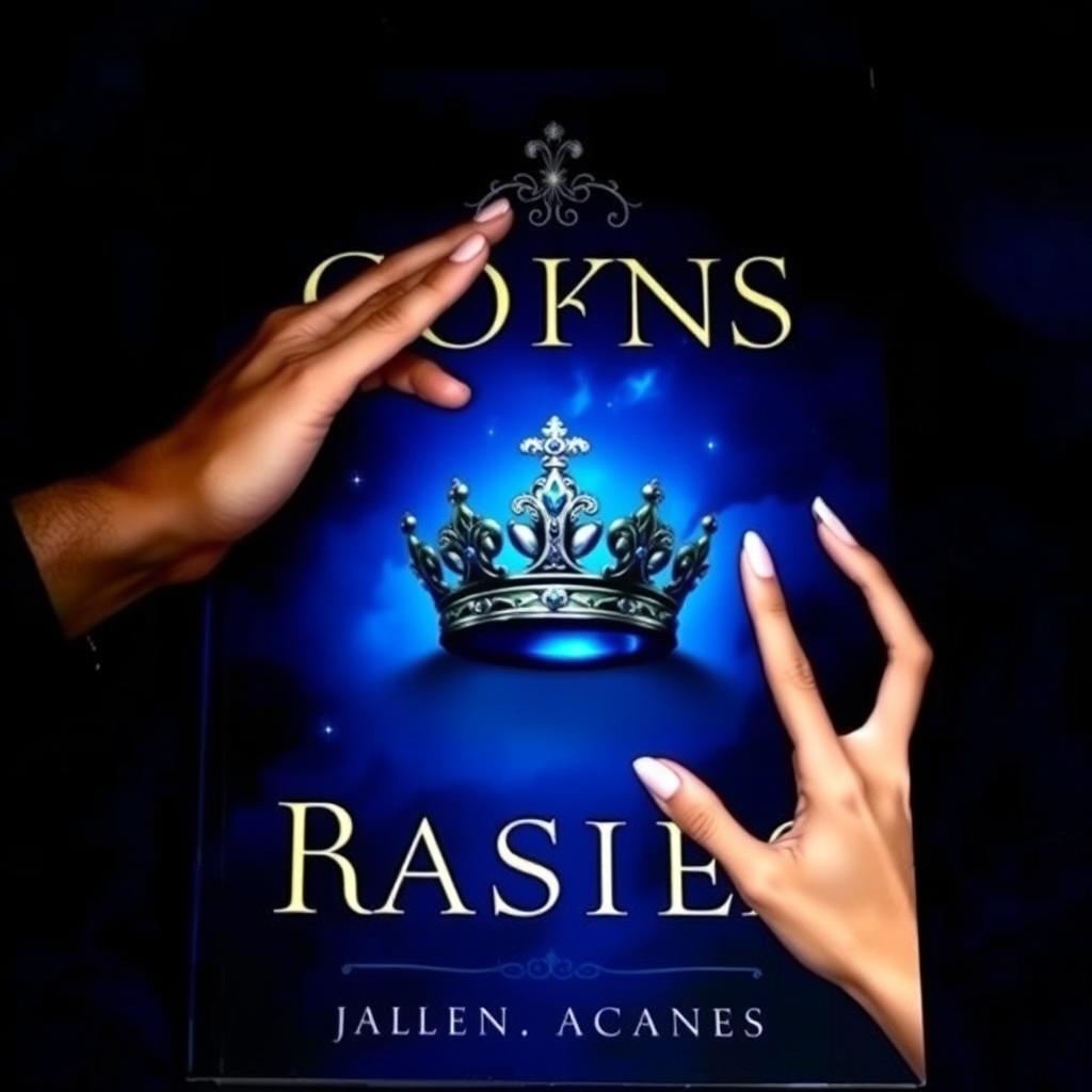 A dark and mysterious book cover featuring a deep blue color scheme