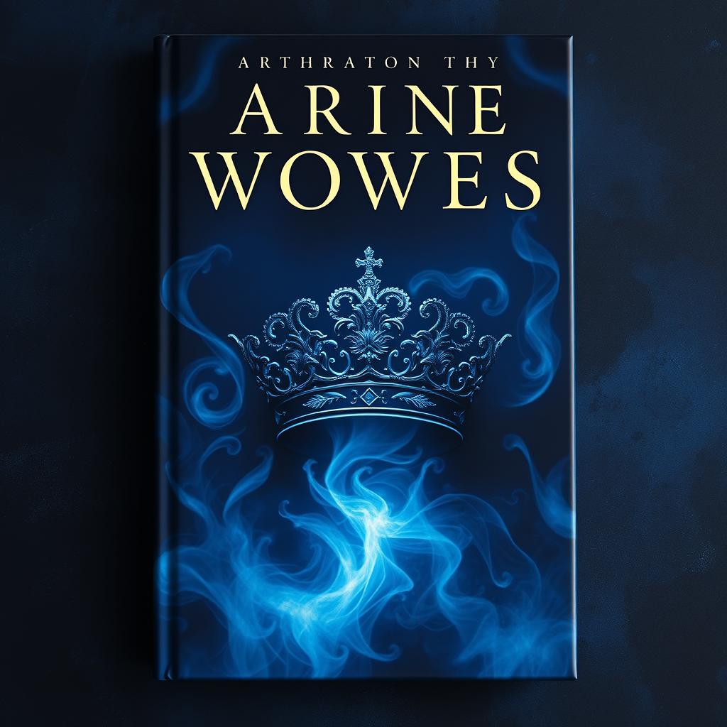 A book cover with a mysterious and edgy vibe, primarily using a deep blue color palette