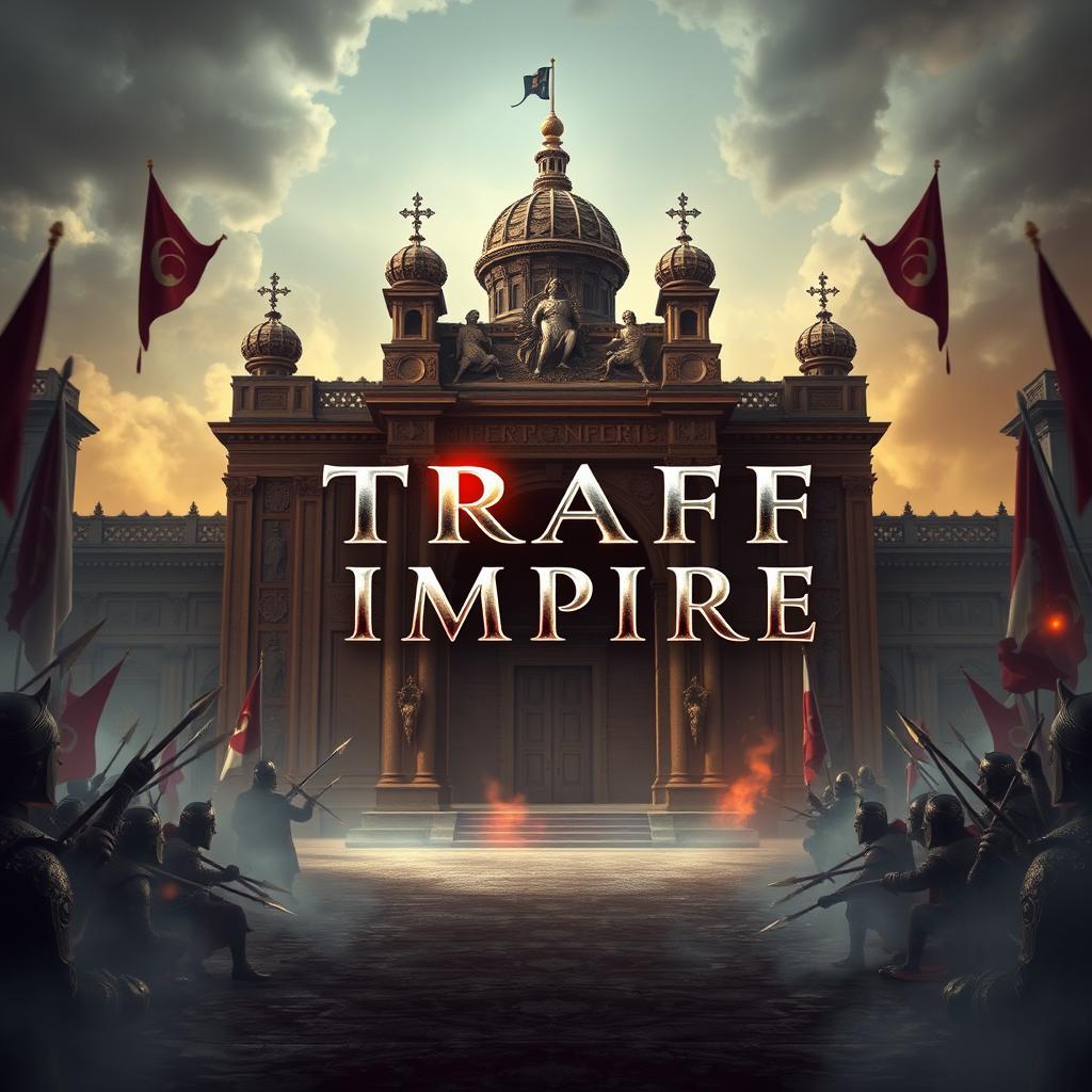A captivating image featuring the words 'TRAFF IMPIRE' prominently displayed in the center, with the first word above the second