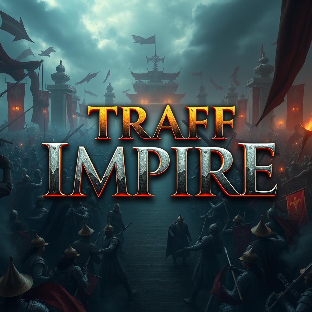 An impressive 2K image with the phrase 'TRAFF IMPIRE' prominently placed at the center, with 'TRAFF' positioned above 'IMPIRE'