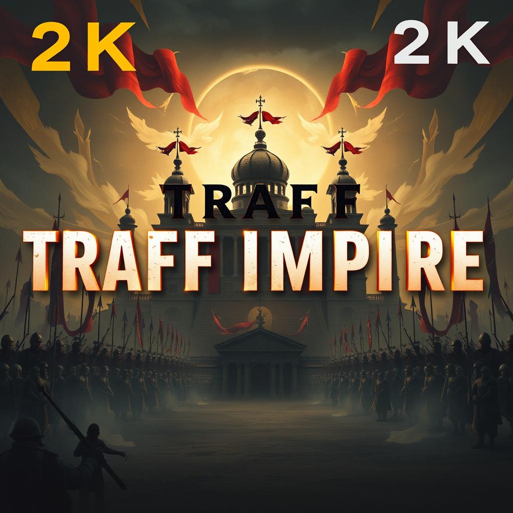 A captivating 2K image featuring the phrase 'TRAFF IMPIRE' prominently at the center, with 'TRAFF' located above 'IMPIRE'