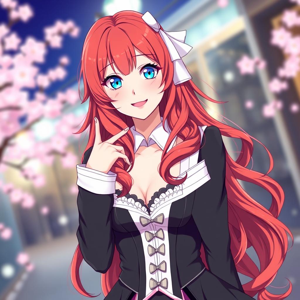 A cute Korean girl dressed as Rias Gremory, the character from the anime 'High School DxD'