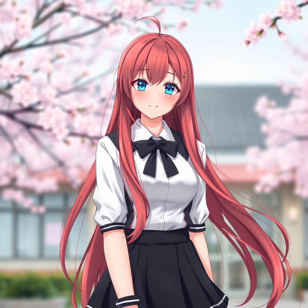 Realistic Rias Gremory Cosplay: Korean Girl in Cherry Blossom Park