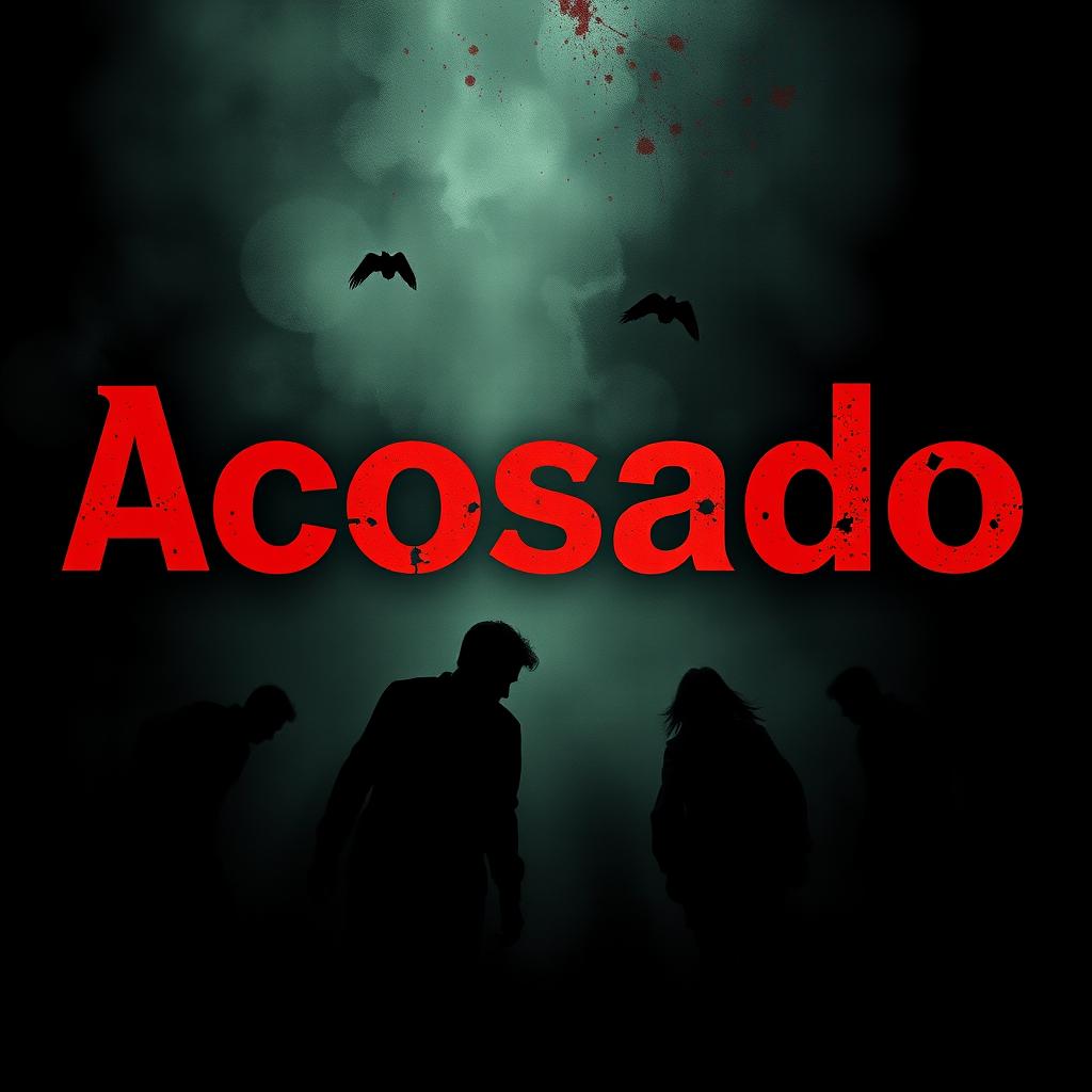 A bold and eye-catching poster with the title 'Acosado' prominently displayed in large, striking typography