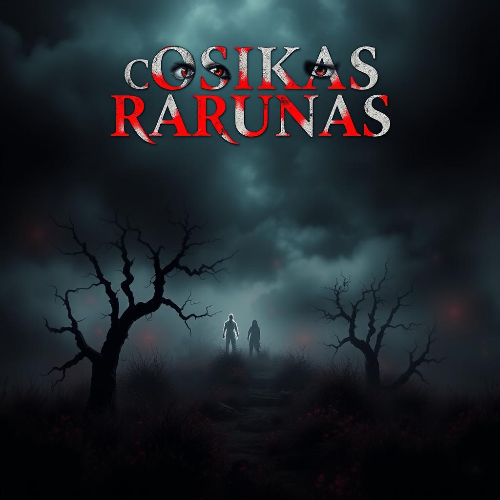 A chilling movie poster for 'Cosikas Rarunas' designed to evoke fear