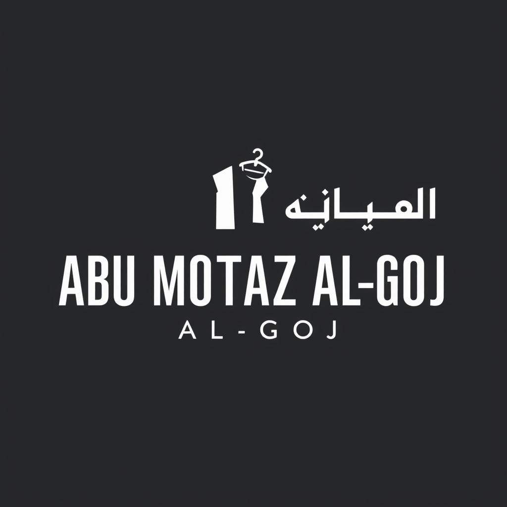 A stylish and modern logo design for a clothing store named 'Abu Motaz Al-Goj'