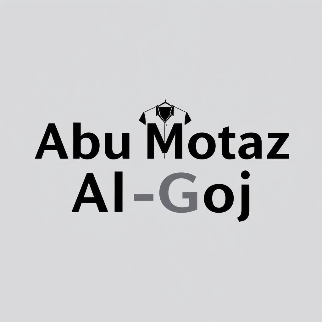 A sleek and modern logo design for a clothing store named 'Abu Motaz Al-Goj'