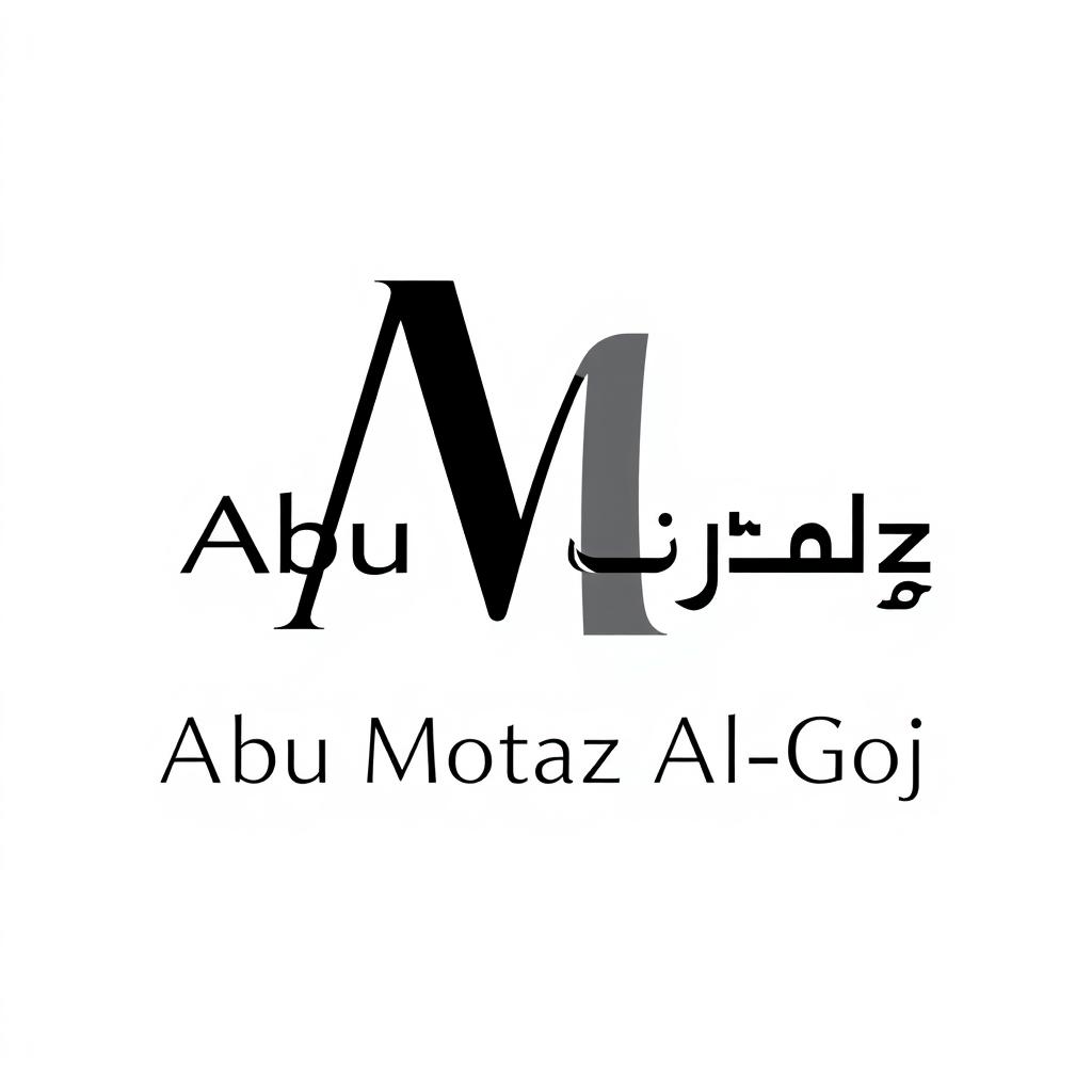 A sleek and modern logo for a clothing store named 'Abu Motaz Al-Goj'