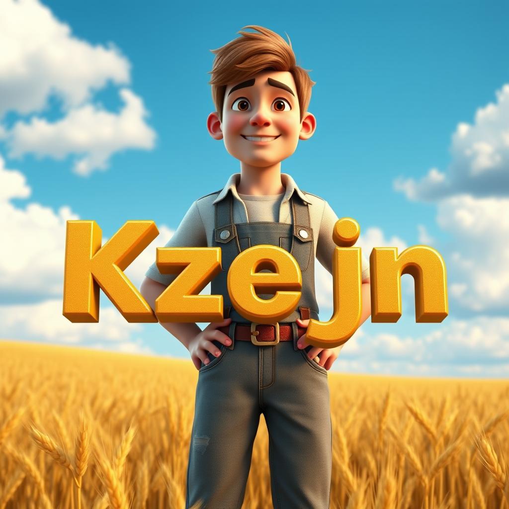A dynamic 3D male character stands confidently in the foreground, exhibiting a charming and approachable demeanor, with a blend of realistic and cartoon traits