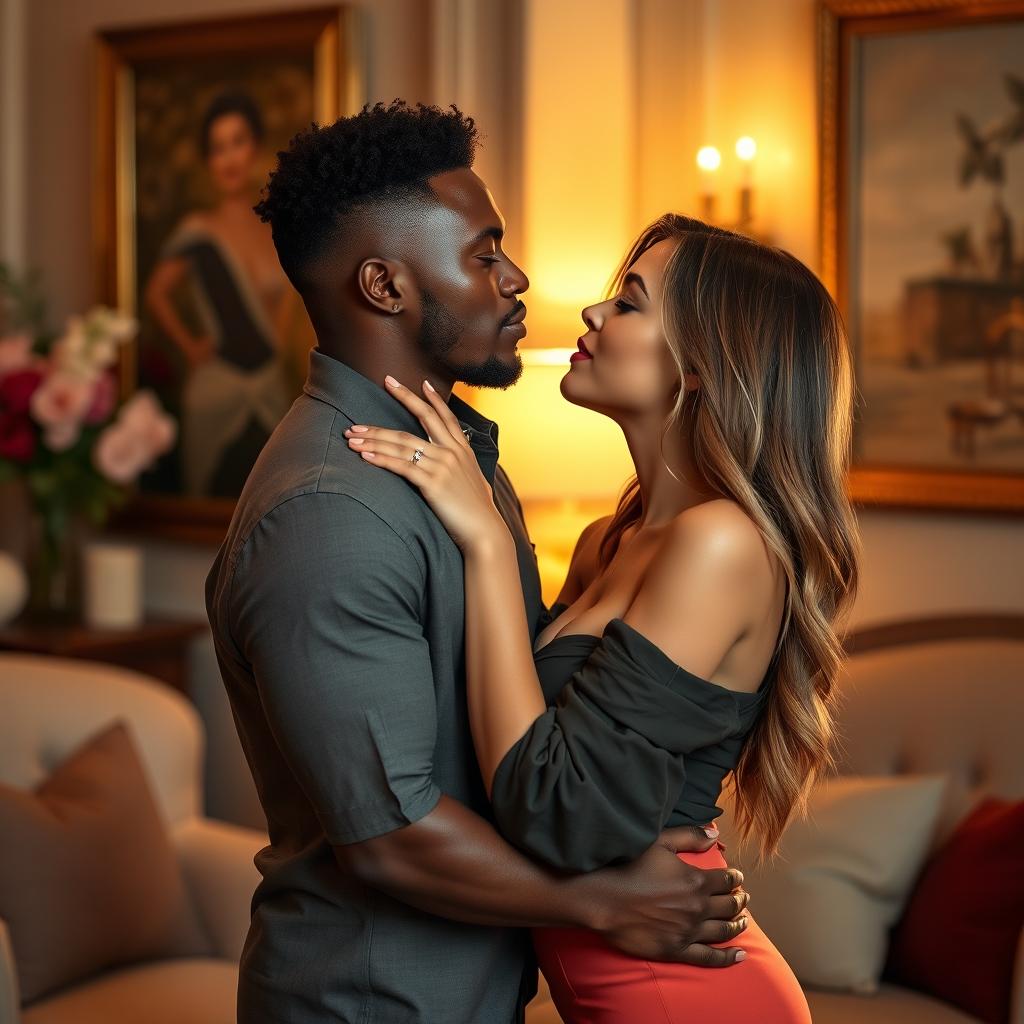 Romantic Intimate Encounter: A Cozy Passionate Kiss