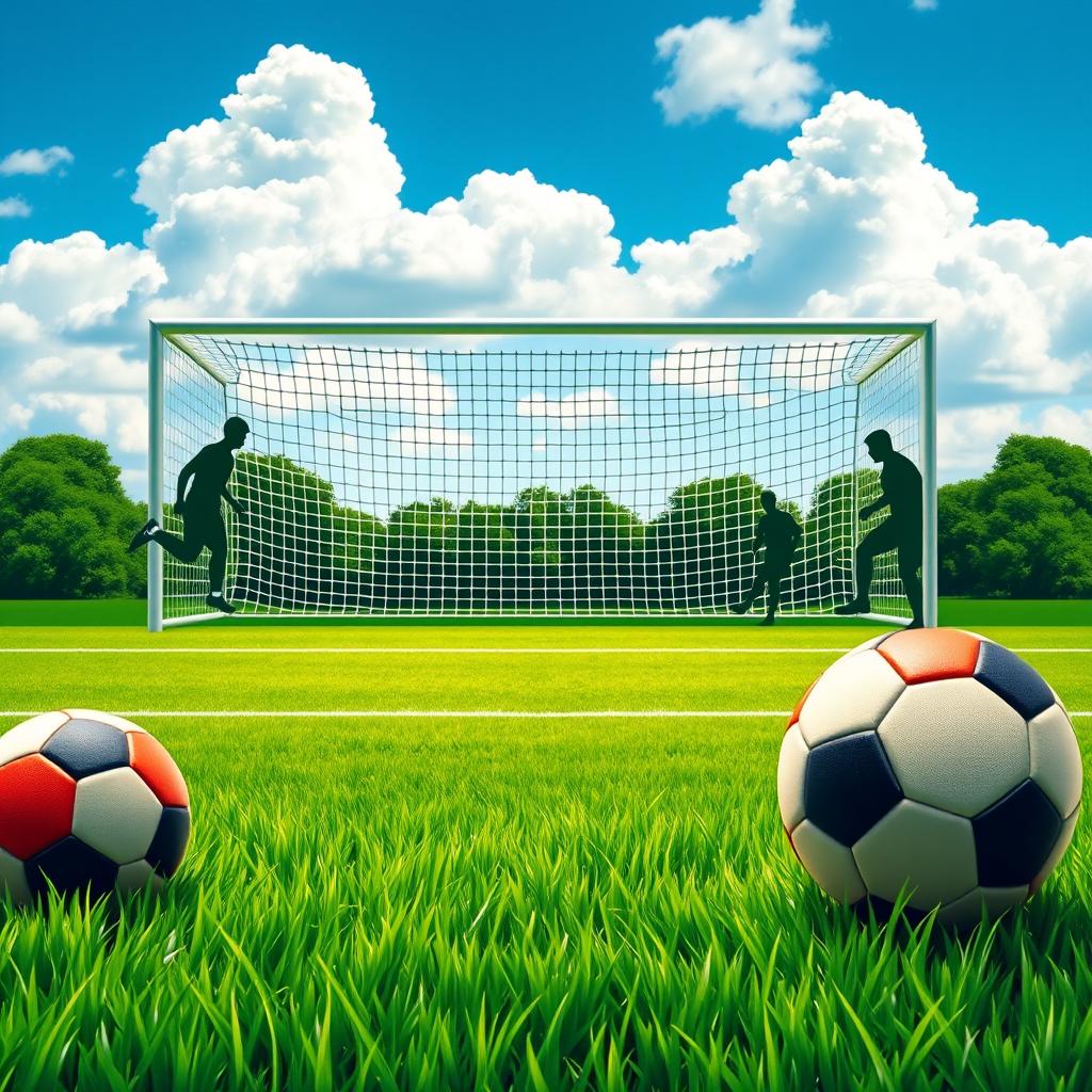 A vibrant and dynamic background for a Telegram channel themed around football (soccer)
