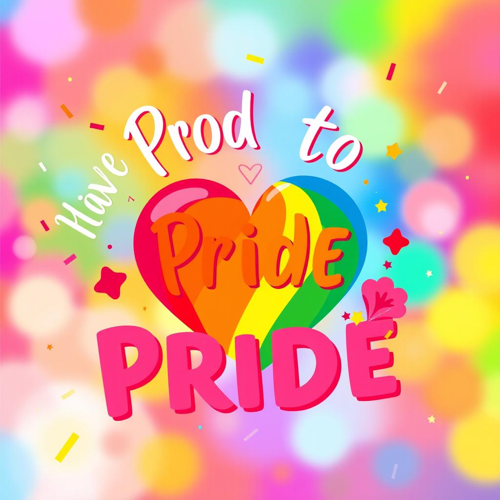 A vibrant and colorful Pride Month poster that embodies the concept of 'Proud to Pride'