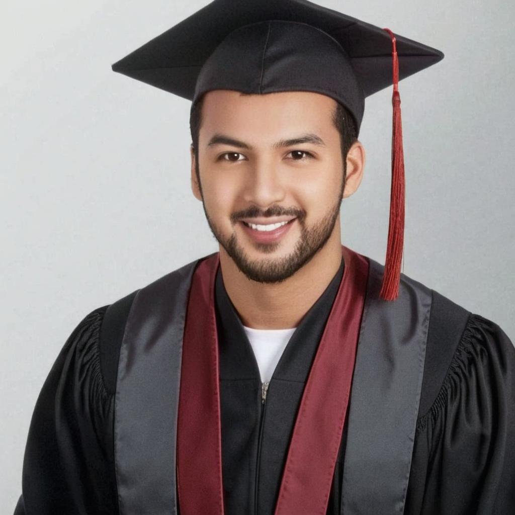 Can you dress me this graduation gown without the hat and use exact face?