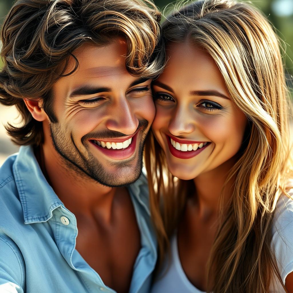 A highly realistic image of two people together, showcasing their features and expressions with great detail