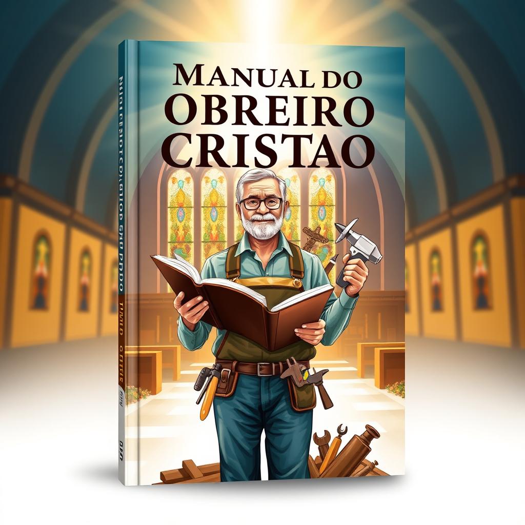 An engaging book cover for the guide titled 'Manual do Obreiro Cristão' (Christian Worker's Handbook)